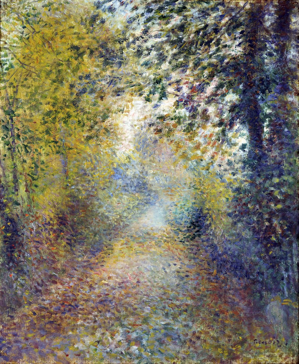 "في الغابة" (في الغابة) لوحة لبيير أوغست رينوار (1841-1919) 1880 قاتمة 55.8x46.3 سم المتحف الوطني للفن الغربي ، طوكيو بواسطة بيير أوغست رينوار