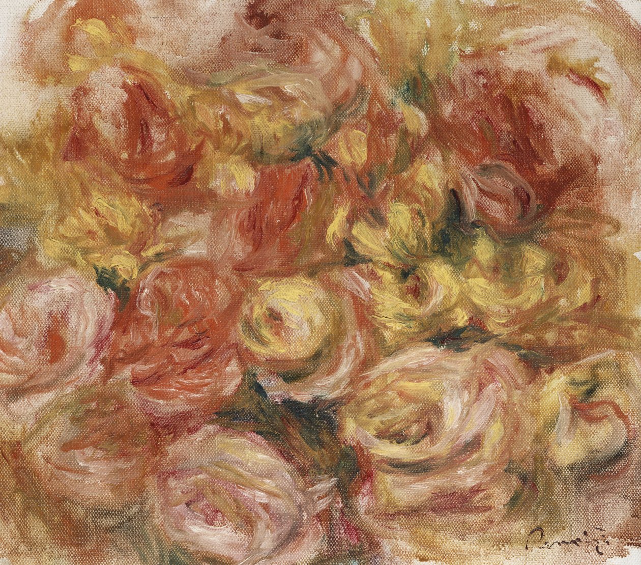رسم الزهور ، ج .1914 بواسطة بيير أوغست رينوار