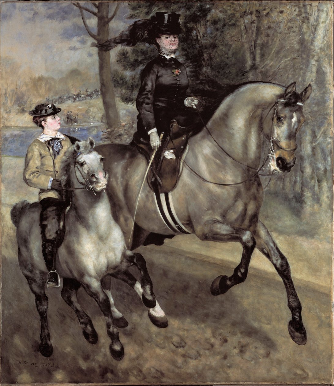 الفرسان (أو ركوب الخيل) في Bois de Boulogne. لوحة بيير أوغست رينوار (بيير أوغست بواسطة بيير أوغست رينوار