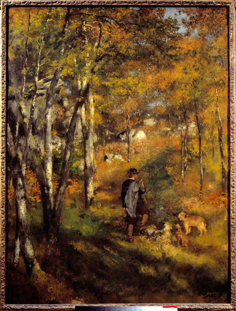 Jules Lecoeur وكلابه في غابة Fontainebleau. لوحة بيير أوغست رينوار (1841-1919) بواسطة بيير أوغست رينوار