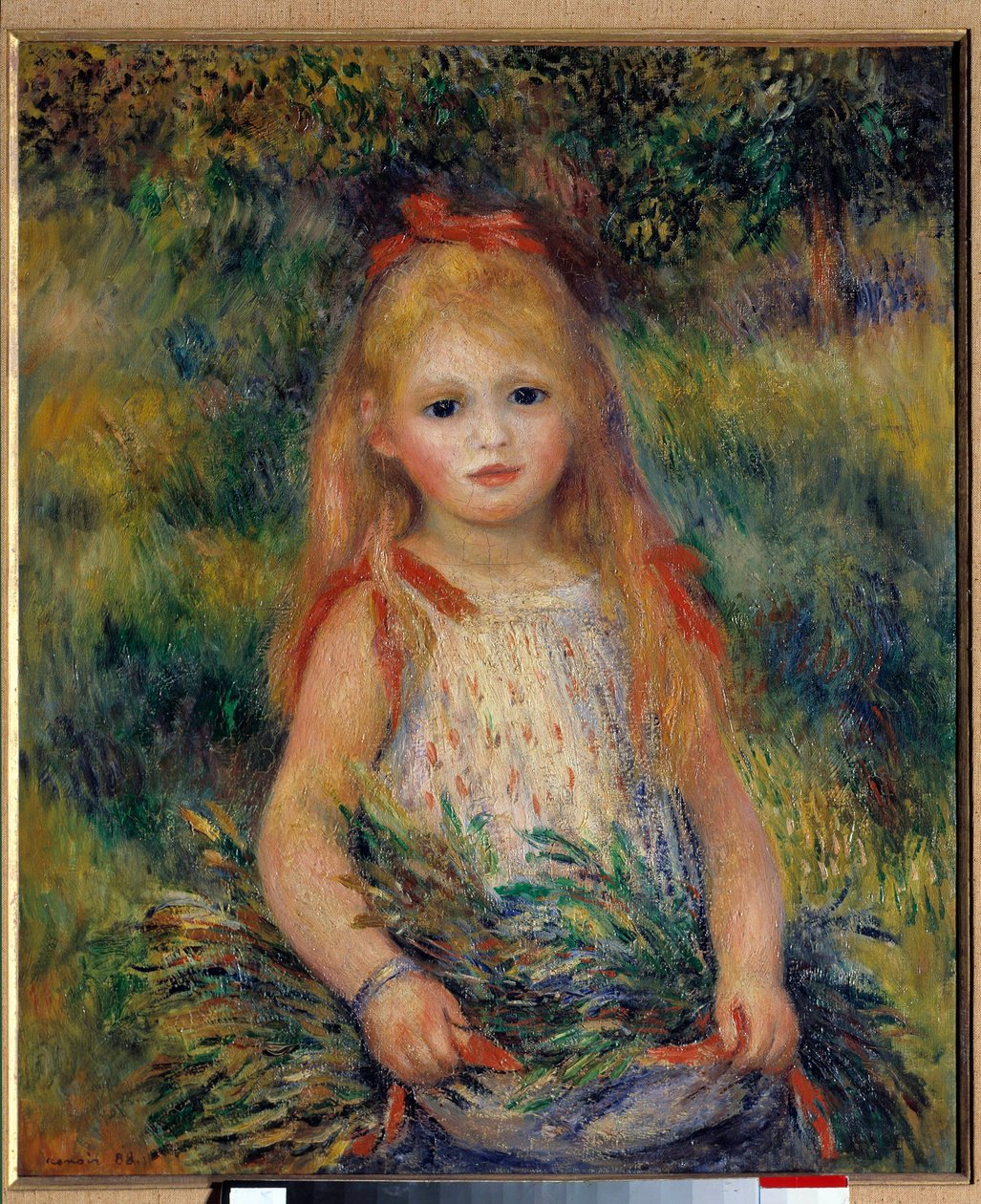 فتاة صغيرة مع الحزم لوحة لبيير أوغست رينوار (1841-1919) 1888 ، 65 × 54 سم. ساو باولو ، متحف الفن بواسطة بيير أوغست رينوار