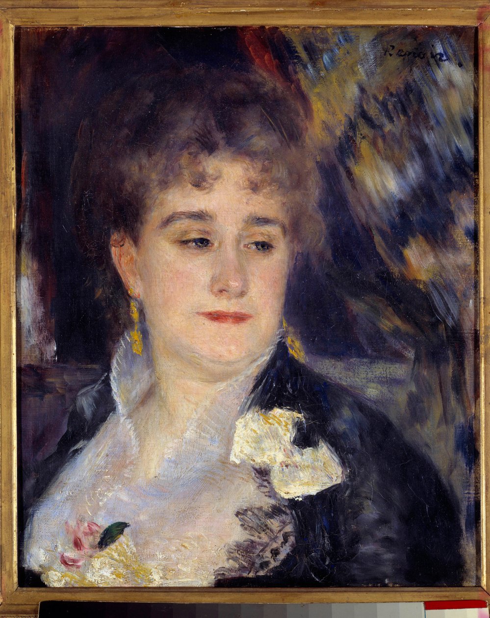 مدام جورج شاربنتييه ، لوحة لبيير أوغست رينوار (1841-1919) 1876-1877 ، 0.46 × 0.38 م ، باريس ، متحف دورسيه - صورة السيدة جورج شاربنتييه ، لوحة لبيير أوغست رينوار (1841-1919) بواسطة بيير أوغست رينوار
