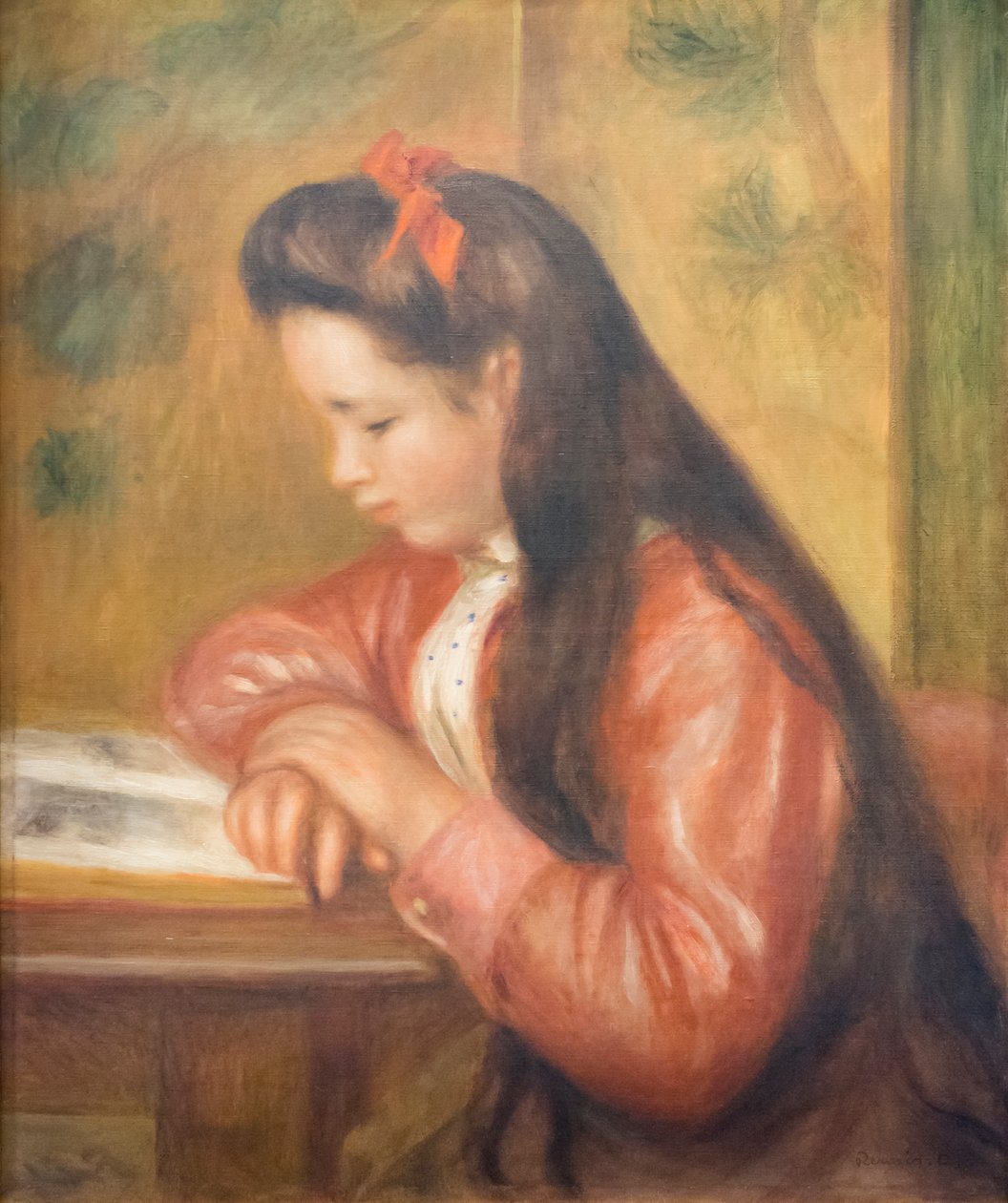 Mademoiselle Genevieve Caillebotte، المستقبل مدام شاردو، ج. 1895 (زيت على قماش) بواسطة بيير أوغست رينوار