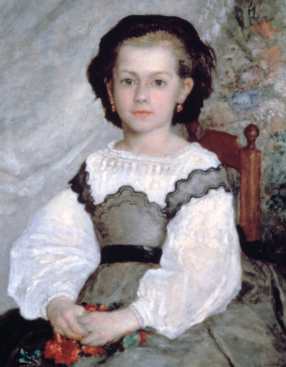 Mademoiselle Romaine Lacaux ، التفاصيل ، 1864 بواسطة بيير أوغست رينوار