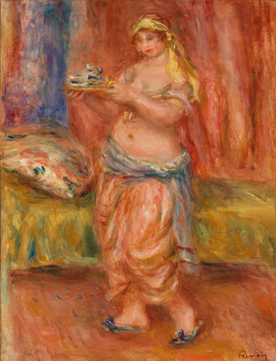 Odalisque مع طقم الشاي بواسطة بيير أوغست رينوار