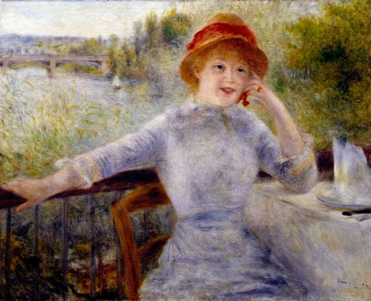 صورة لألفونسين فورنيز (1845-1937) ، المعروفة سابقًا باسم "A la Grenouillere": ابنة مالك مطعم في جزيرة كيارد (إيفلين) بين شاتو ورويل ، رسم بيير أوغست رينوار (1841-1919) ) بواسطة بيير أوغست رينوار