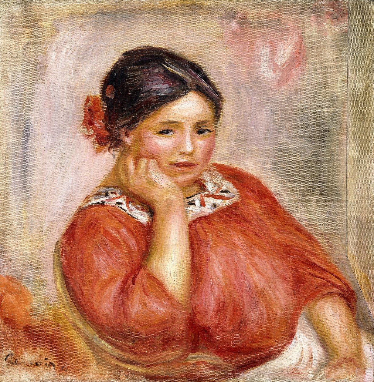 صورة لغابرييل في بلوزة حمراء ، 1896 بواسطة بيير أوغست رينوار