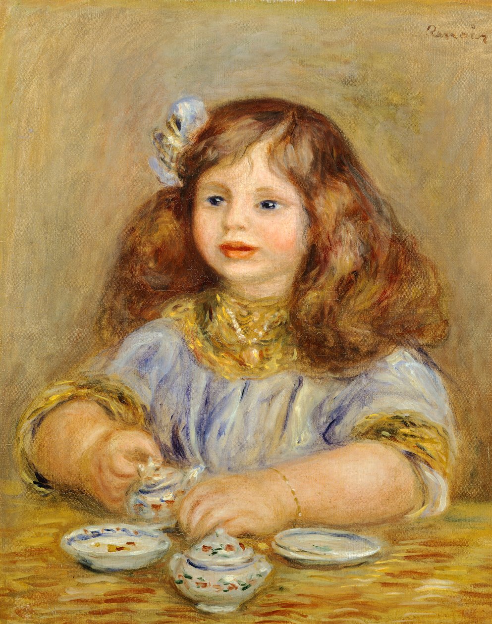 Portrait of Genevieve Bernheim de Villers (1907-1936), future Countess Jean de la Chapelle بواسطة بيير أوغست رينوار