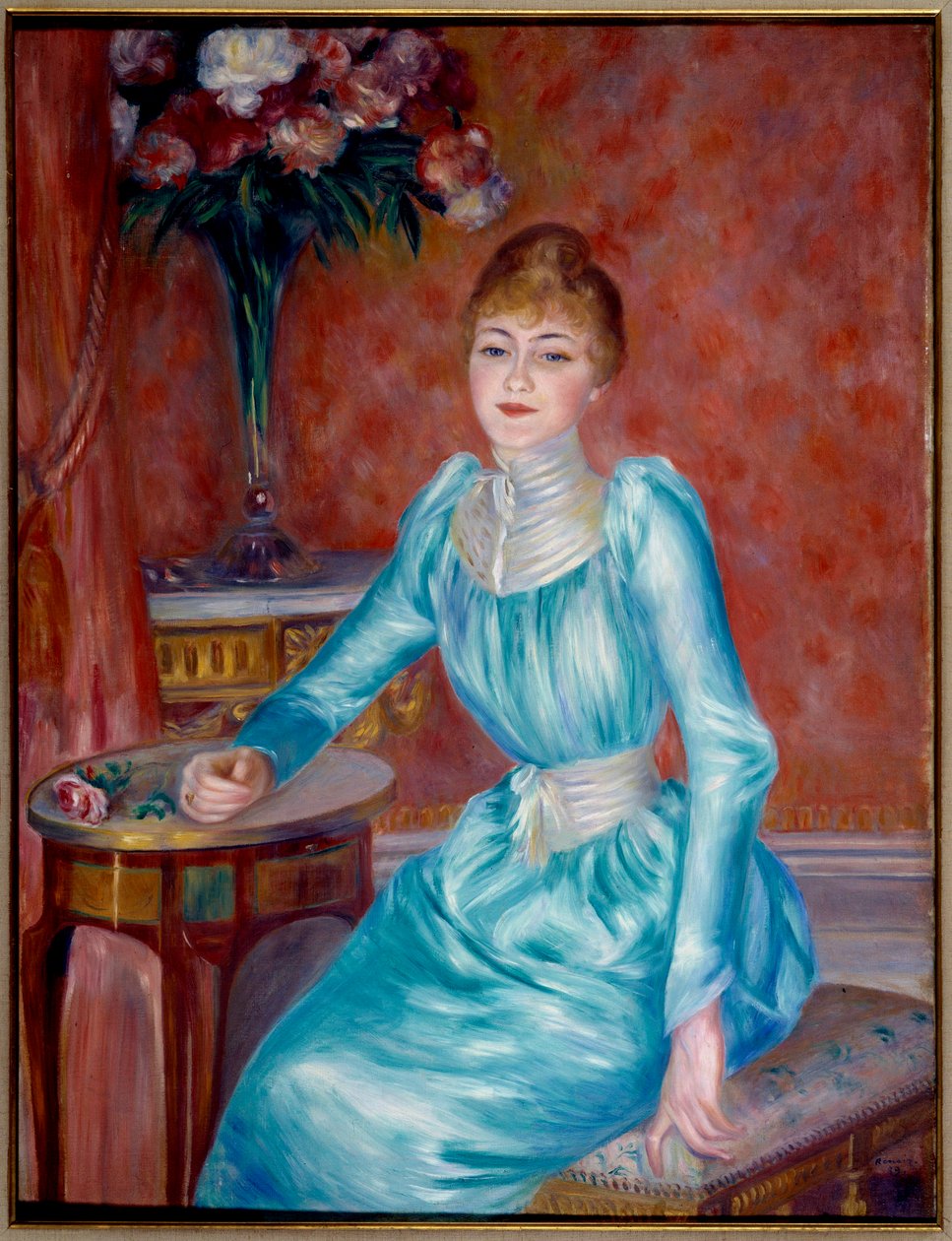 صورة مدام دي بونييه. Henriette de Bonnieres (1854-1906) ، زوجة الروائي والناقد لـ Figaro Robert de Bonnieres (1850-1905). رسم بيير أوغست رينوار (1841-1919) 1889 صن. 1.17x0.89 م باريس ، متحف بترو باليه بواسطة بيير أوغست رينوار