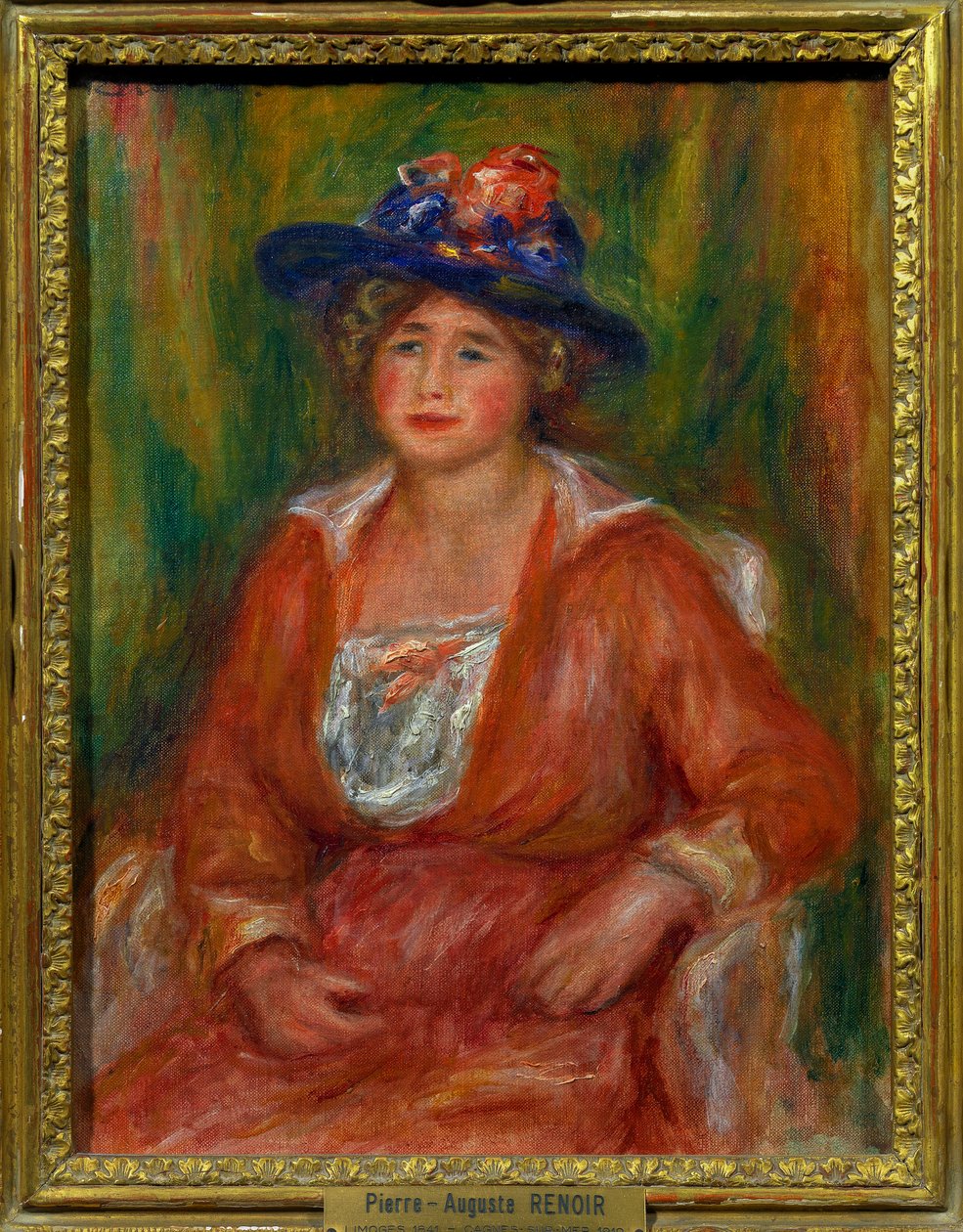 صورة لامرأة جالسة رسم بيير أوغست رينوار (1841-1919) قاتمة 0.35 × 0.27 م متحف اللوفر في باريس إشارة إلزامية: التبرع هيلين وفيكتور ليون بواسطة بيير أوغست رينوار