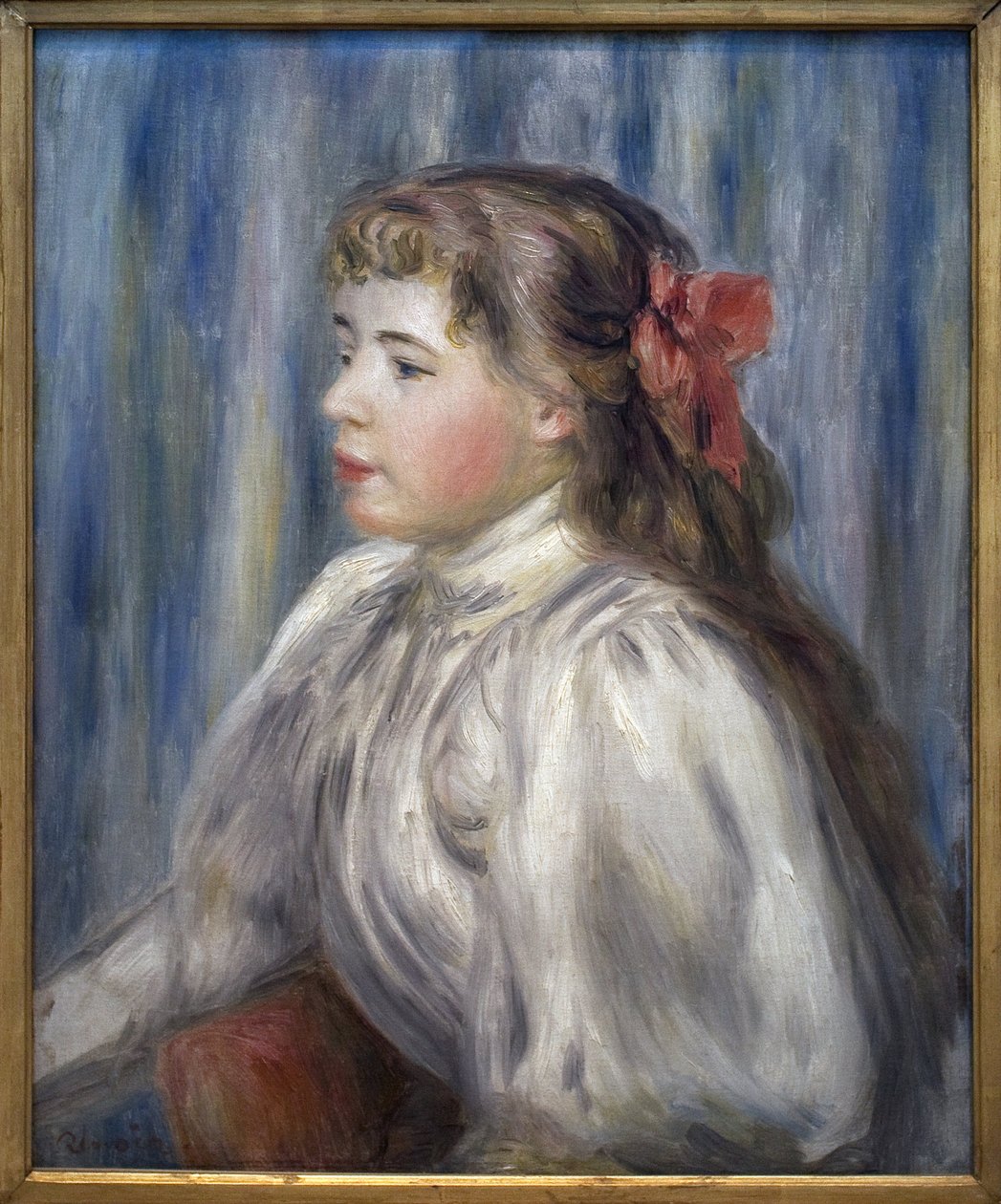 صورة لفتاة صغيرة. لوحة لبيير أوغست رينوار (1841-1919) ، زيت على قماش ، حوالي 1892. الفن الفرنسي بواسطة بيير أوغست رينوار