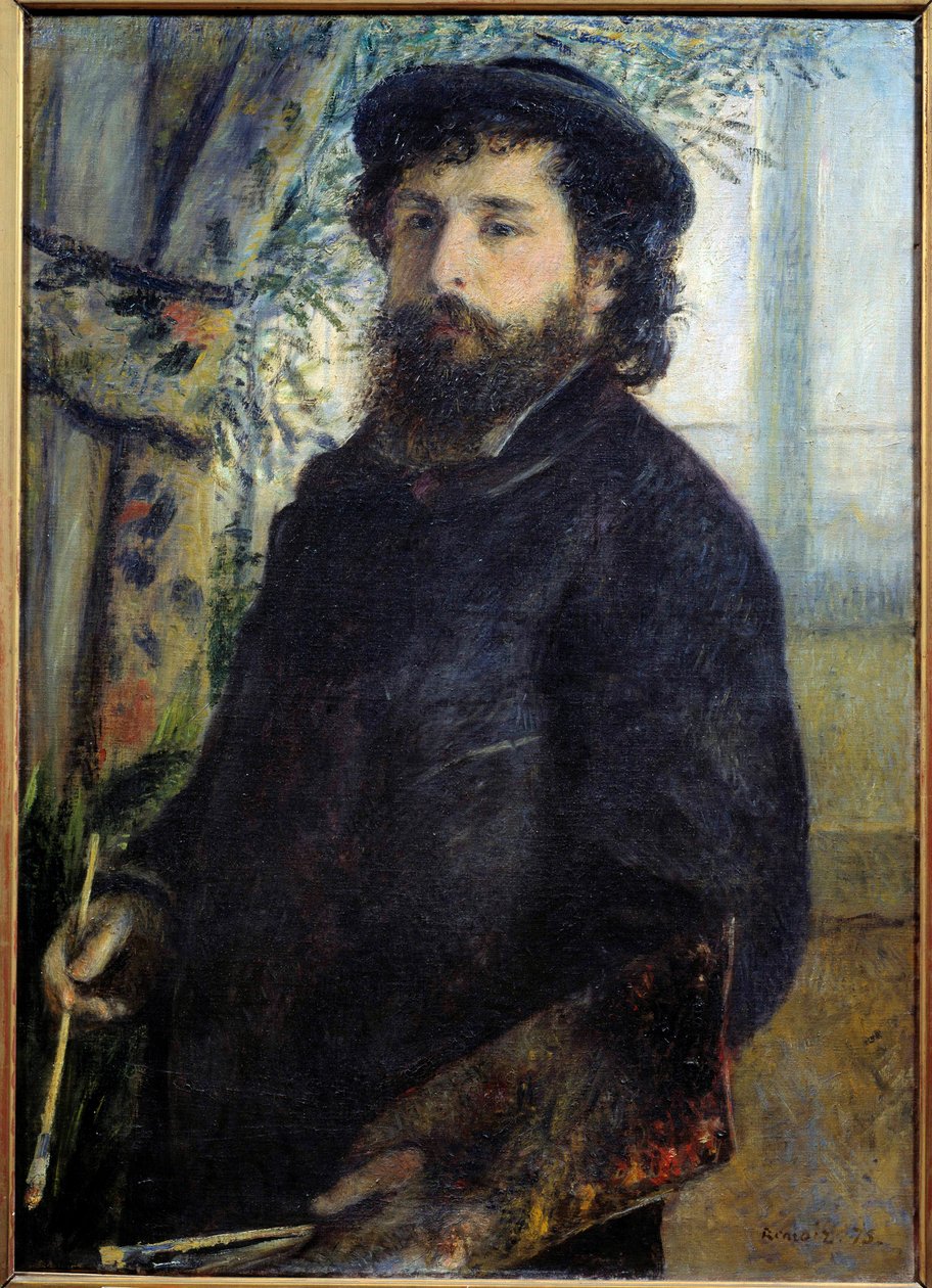 صورة للرسام كلود مونيه (1840-1926) لوحة بيير أوغست رينوار (1841-1919) 1875 صن. 0،85x0،6 م باريس ، متحف أورسيه - صورة للرسام كلود مونيه (1840-1926). لوحة لبيير أوغست رينوار (1841-1919) 1875. 0.85 × 0.6 م. ا بواسطة بيير أوغست رينوار