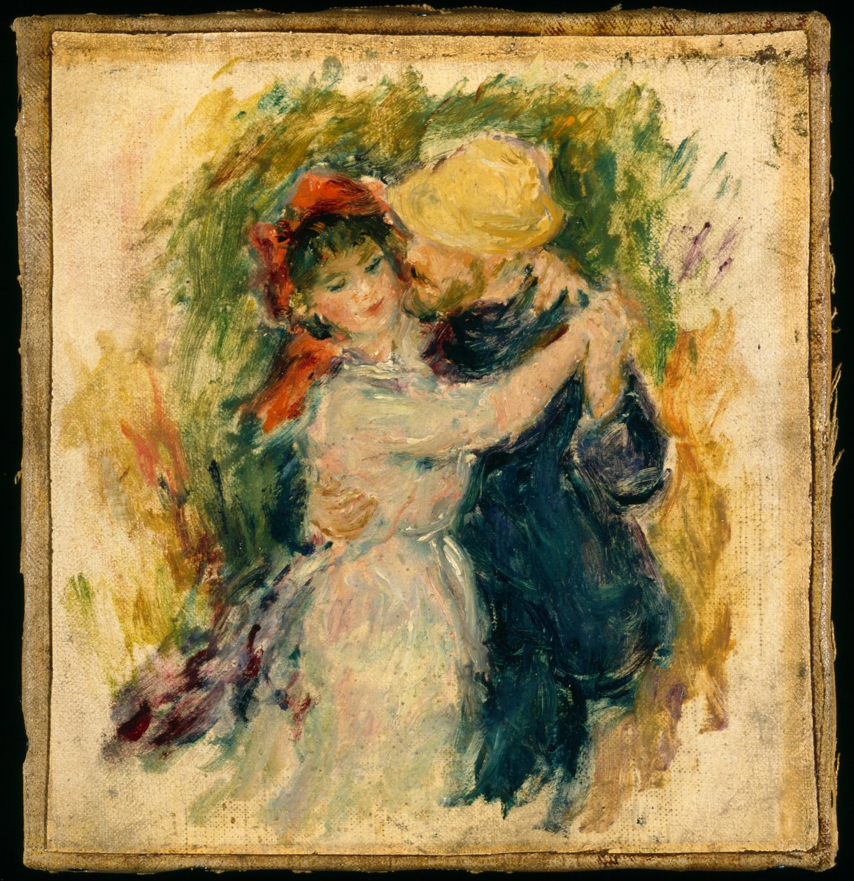 رسم بعد Danse À Bougival (زيت على قماش مثبت على قماش) بواسطة بيير أوغست رينوار