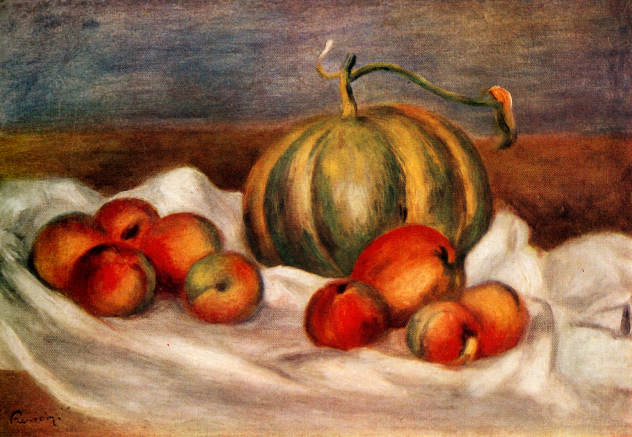 الحياة الساكنة مع البطيخ والخوخ ، 1905 ، 1948. بواسطة بيير أوغست رينوار