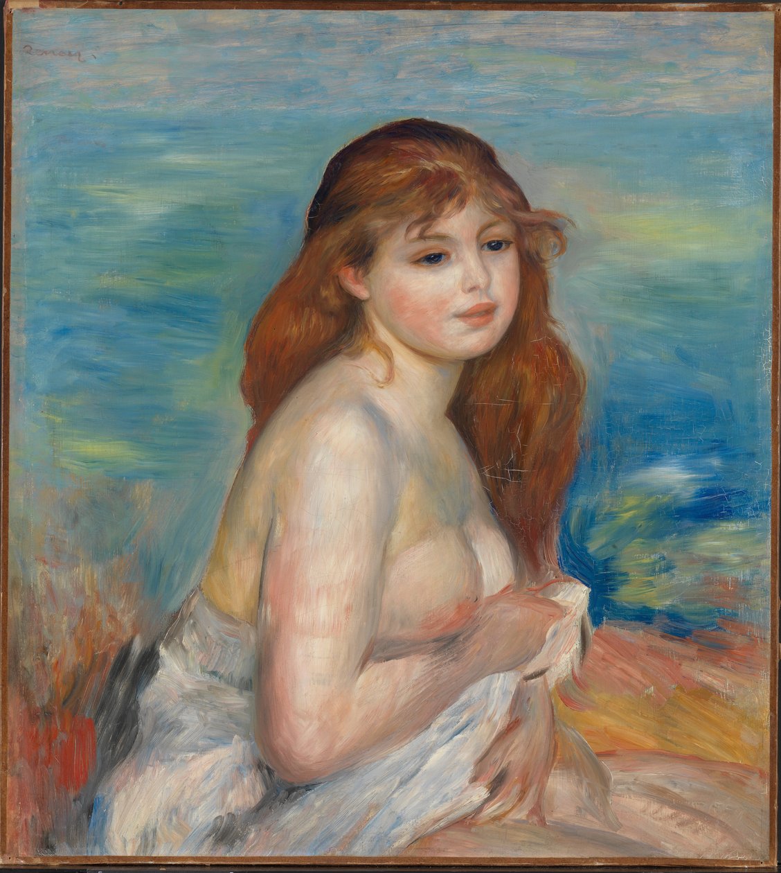 The Blonde Bather، c.1887 بواسطة بيير أوغست رينوار