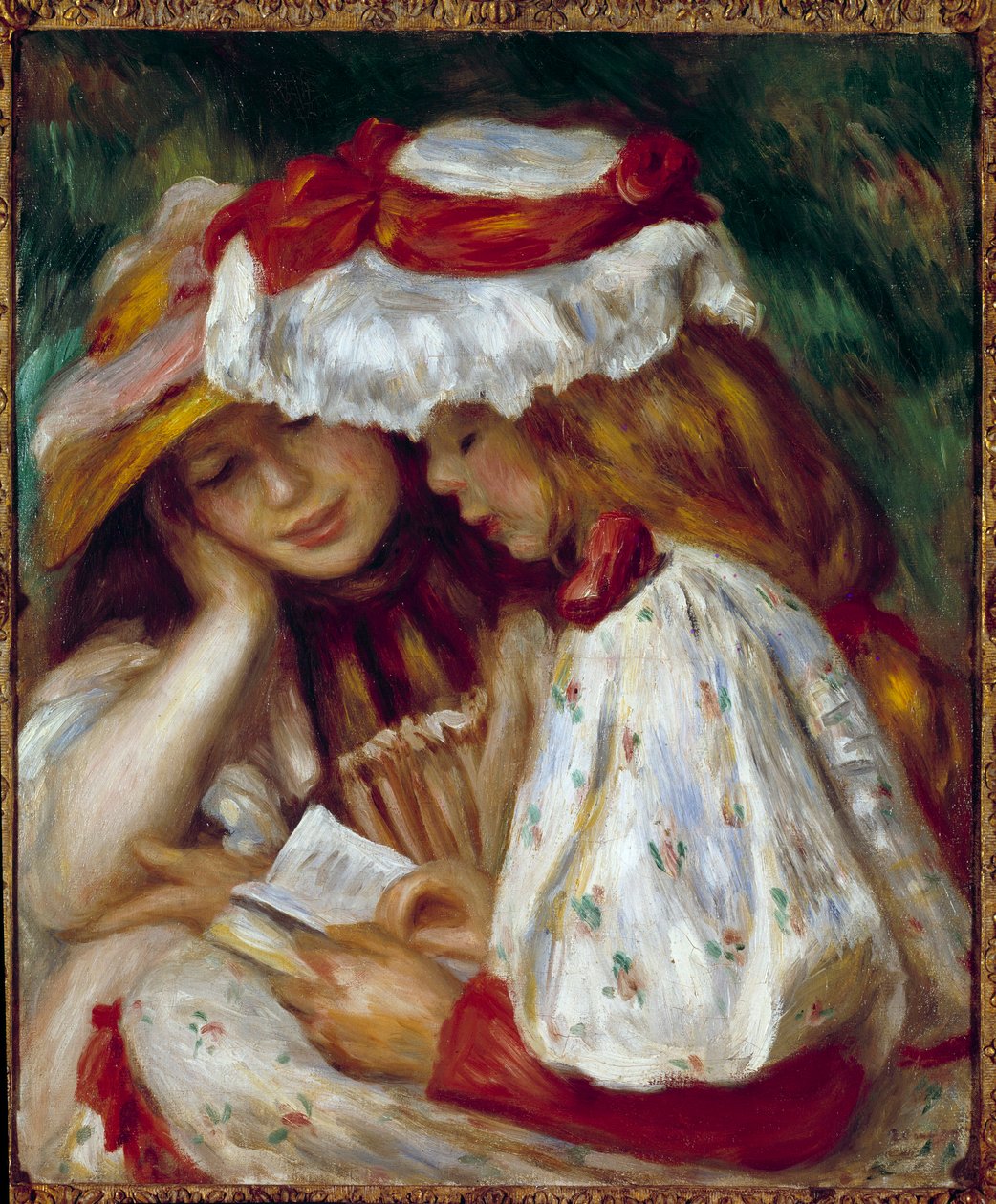 فتاتان صغيرتان تقرآن لوحة بقلم بيير أوغست رينوار (1841-1919) بواسطة بيير أوغست رينوار