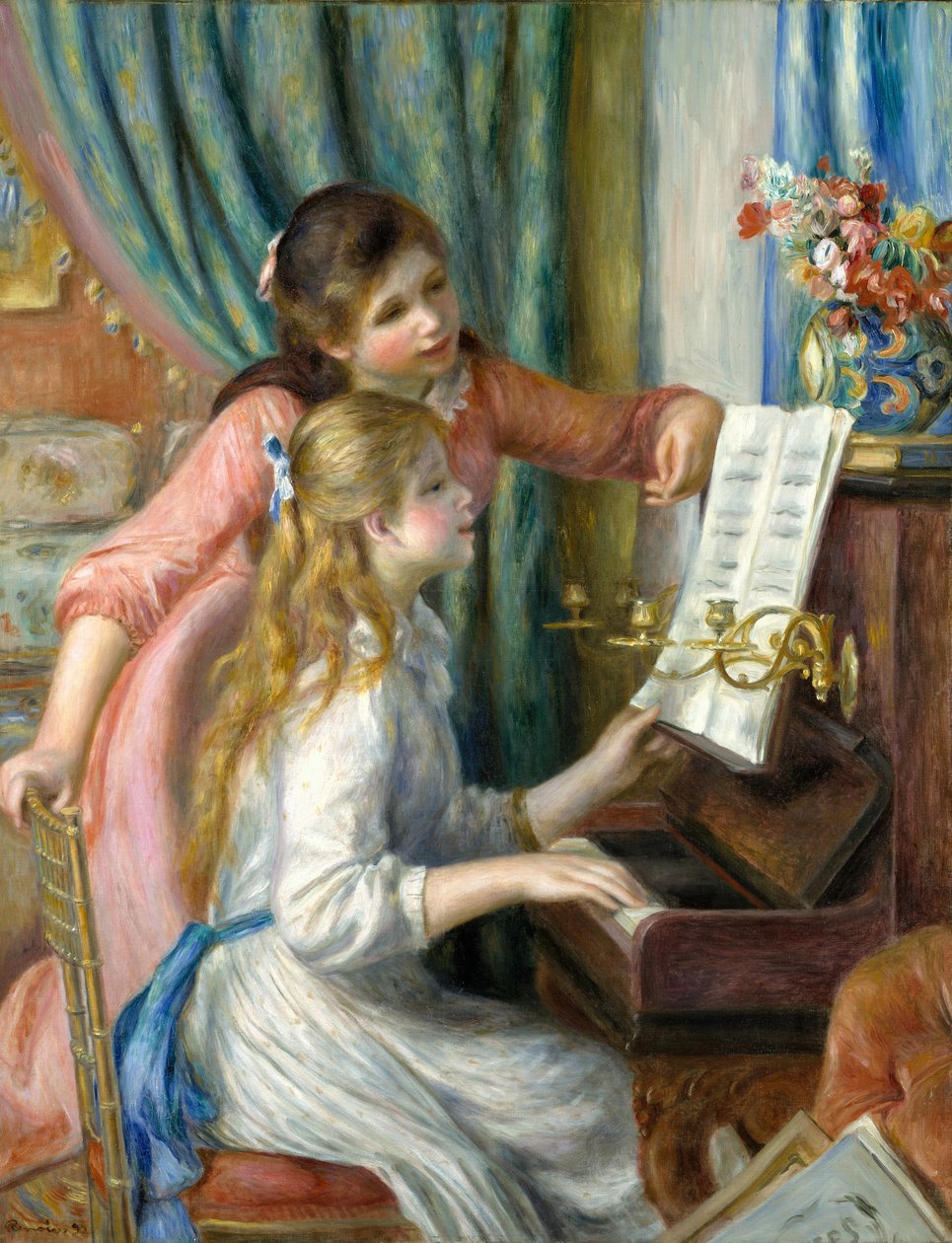 فتاتان صغيرتان في البيانو ، 1892 بواسطة بيير أوغست رينوار