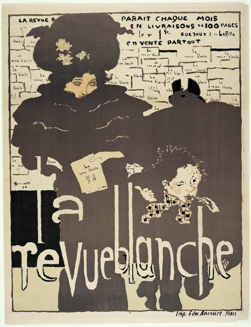 ملصق صحفي لـ "La Revue blanche". صورة لميسيا سيرت (1872-1950) (؟). عمل فني لبيير بونارد (1867-1947) بواسطة بيير بونارد