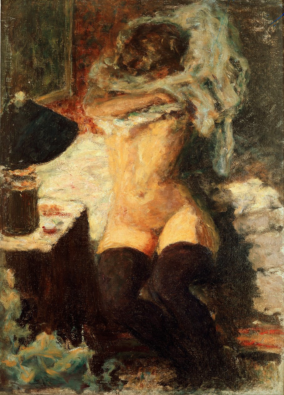 جوارب سوداء امرأة تعريتها. رسم بيير بونارد (1867-1947) 1908 عن ديم. 58x43 سم إنجلترا ، مجموعة إيرل روسلين بواسطة بيير بونارد