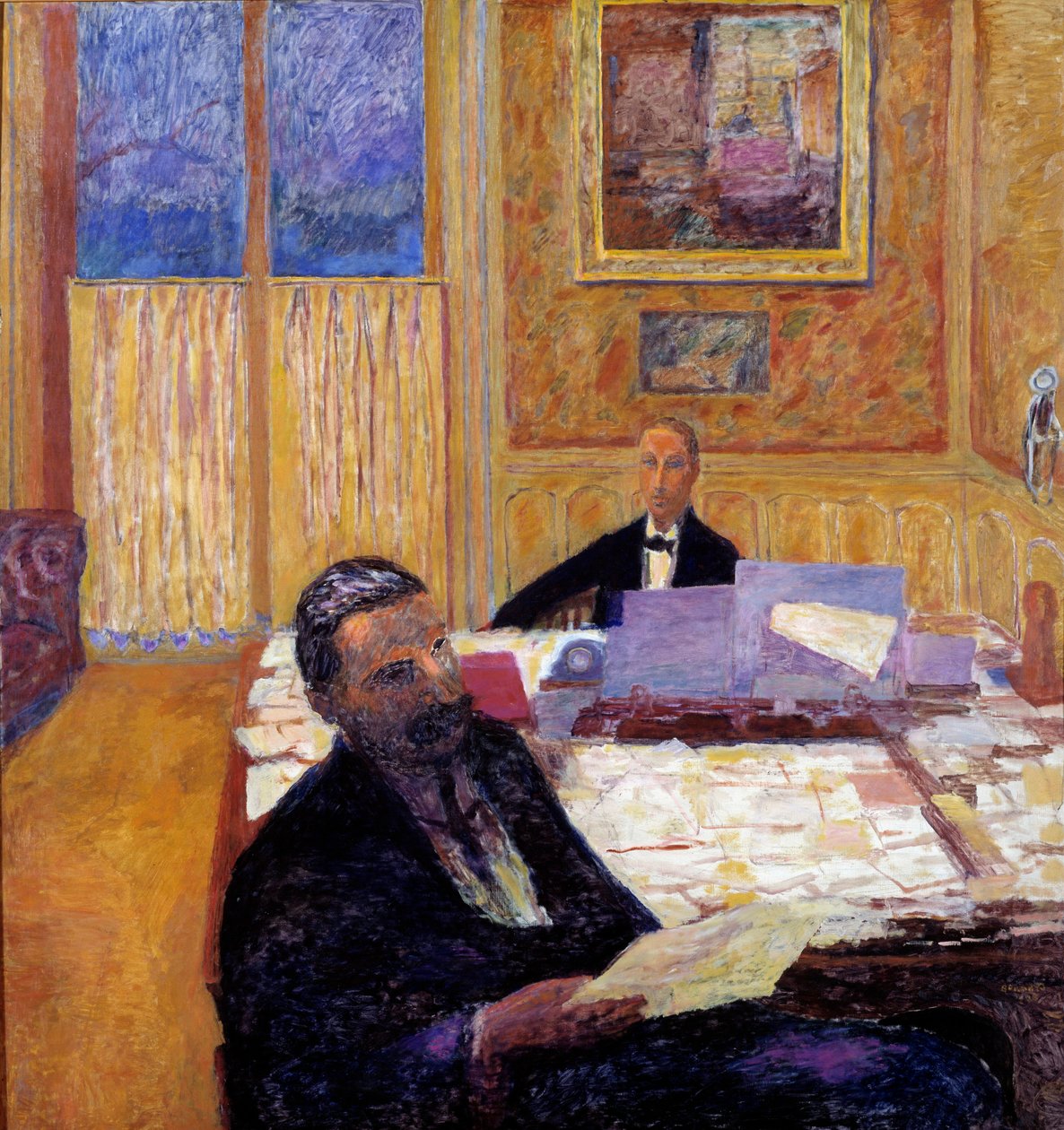 الأخوان بيرنهايم - جون ، رسم التجار والناشرين Josse Bernheim Jeune (1870-1941) في المقدمة و Gaston Bernheim-Jeune (1870-1953) - 1920 (زيت على قماش) بواسطة بيير بونارد