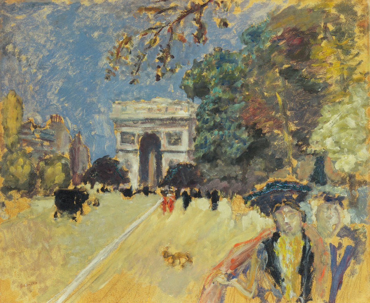 L&39;Arc de Triomphe ، حوالي عام 1899 (زيت على ورق موضوع على اللوح) بواسطة بيير بونارد