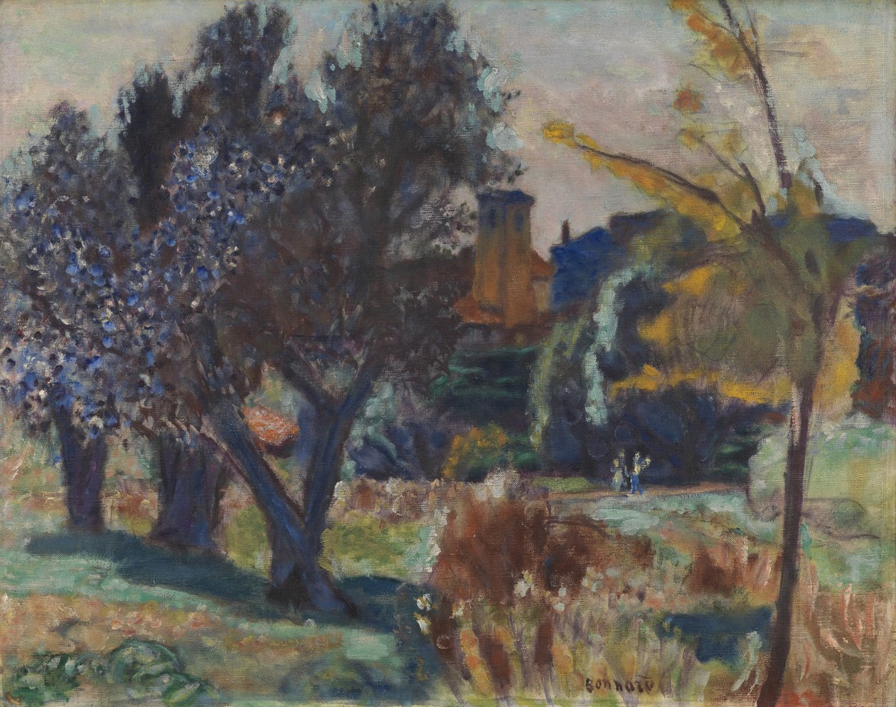 Landscape with Olive Trees and a Chapel, c.1924 (oil on canvas) بواسطة بيير بونارد