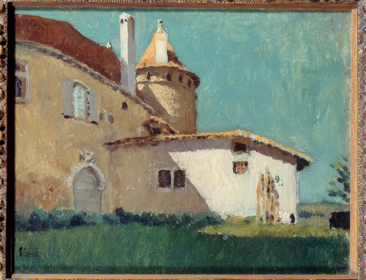 Le chateau de Virieu أو Maison à la Tourelle لوحة لبيير بونارد (1867-1947) 1888 صن. 0.19x0.29 م مجموعة خاصة بواسطة بيير بونارد