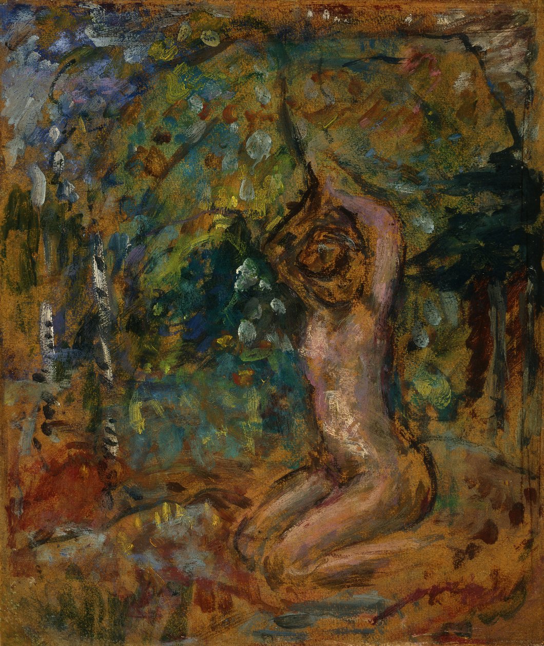 Petit Nu ، حمالات الصدر ، dans un Paysage ، c.1907 (طلاء الغراء على السبورة الموضوعة على لوح مهد) بواسطة بيير بونارد