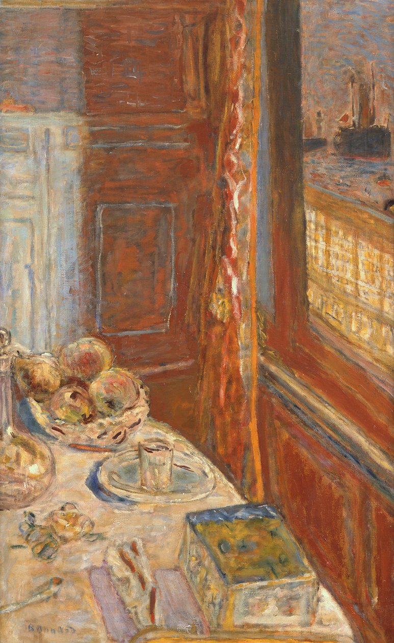 الحياة الساكنة مع رؤية السفن من خلال النافذة ، ج 1906 بواسطة بيير بونارد