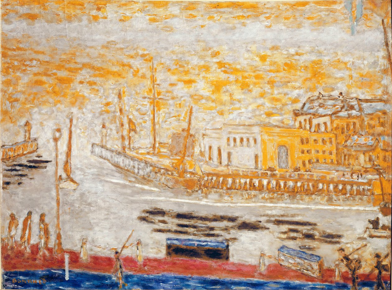 تروفيل ، الخروج من الميناء لوحة لبيير بونارد (1867-1947) 1938-1945 قاتمة 77x103 سم باريس ، المتحف الوطني للفن الحديث بواسطة بيير بونارد