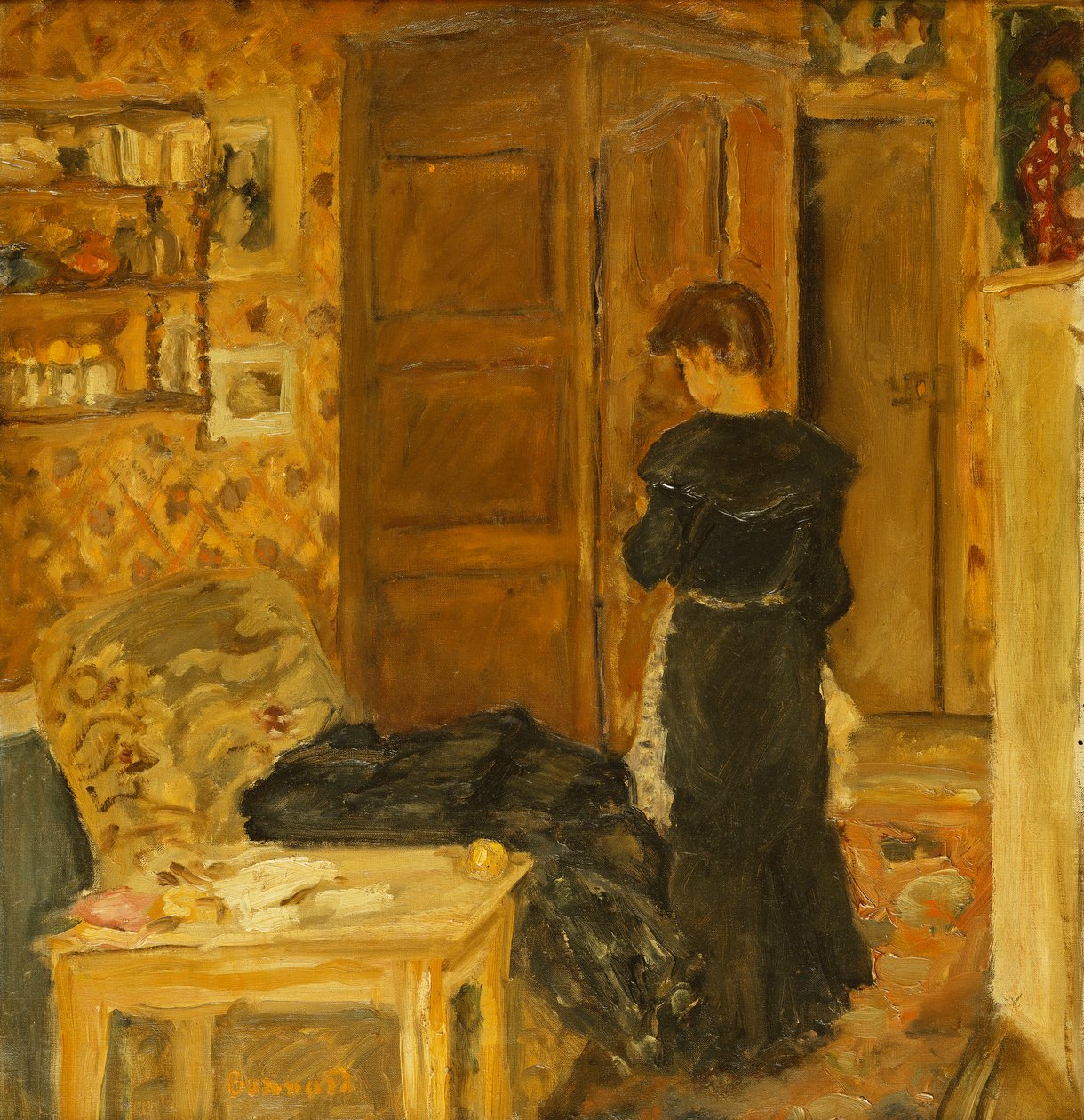 امرأة في الداخل ؛ Femme a l&39;Interieur ، ج. 1907-10 (زيت على قماش) بواسطة بيير بونارد
