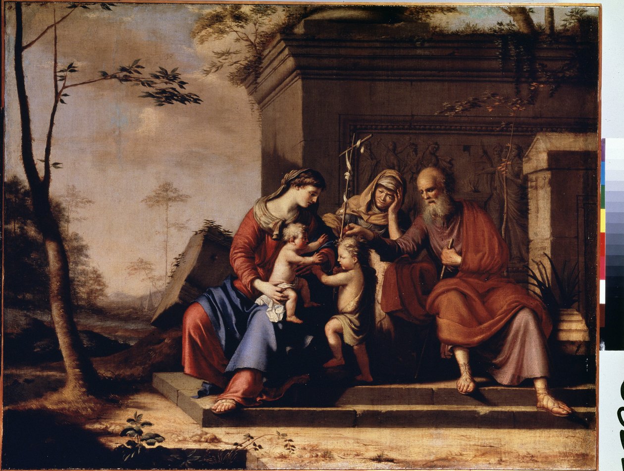 لوحة "العائلة المقدسة" لبيير كوشي (؟ -1687) 1655 Dim. 78x106 cm متحف هيرميتاج ، سانت بطرسبرغ ، روسيا بواسطة بيير كوشي