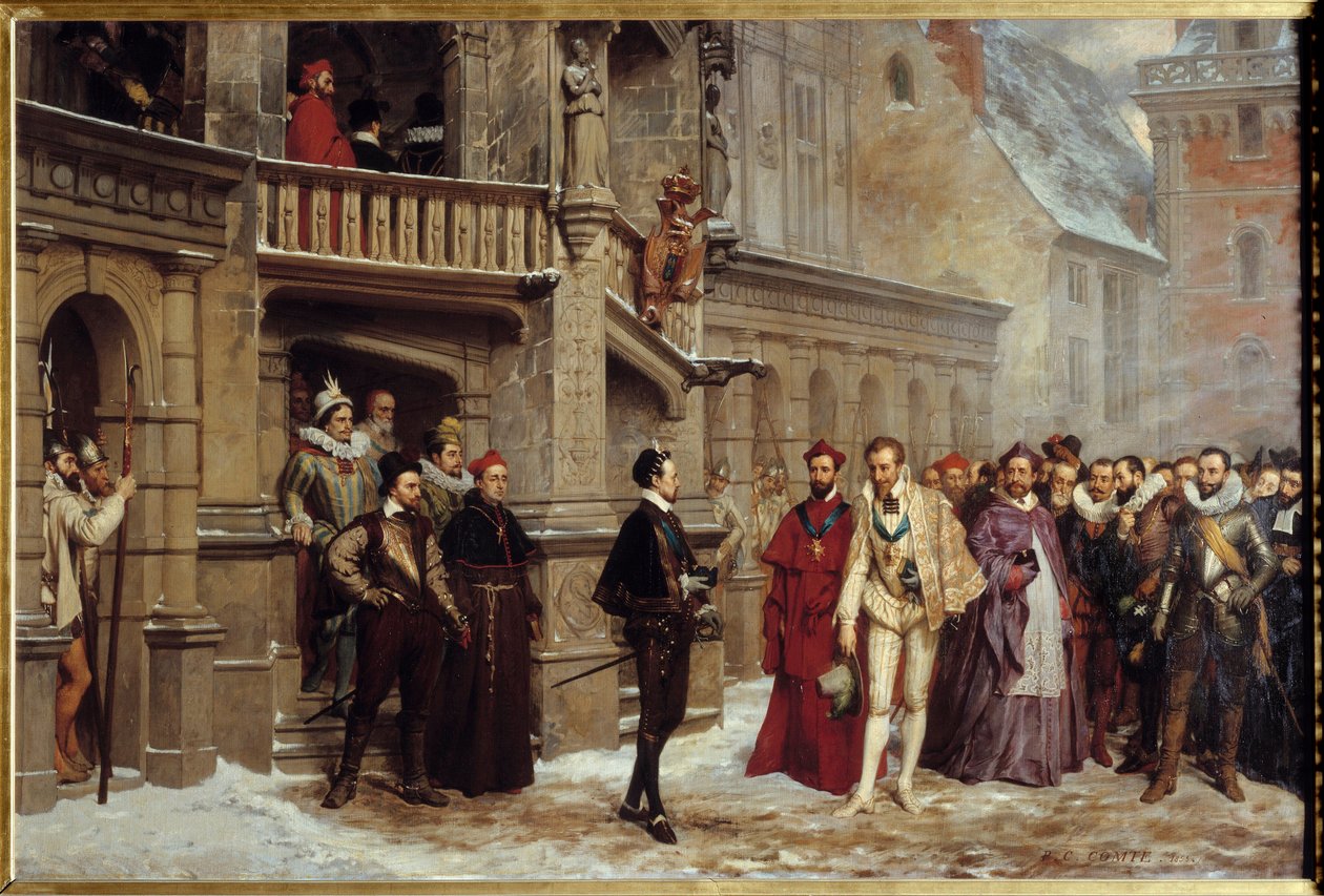 لقاء بين هنري الثالث ملك فرنسا (1551 - 1589) وهنري الأول ملك لورين ، دوق Guise المسمى بالافري بواسطة بيير تشارلز كومت