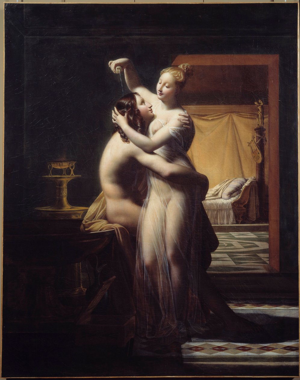 Hero and Leandre Lovers Hero و Leandre ، الزوجان الأسطوريان. لوحة لبيير كلود ديلورم (1783-1859) في القرن التاسع عشر ، بريست ، متحف الفنون الجميلة. بواسطة بيير كلود ديلورم