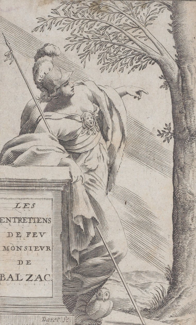 واجهة الكتاب ، من مقابلات مع الراحل السيد بالزاك ليه Entretiens de Feu Monsieur d ... ، 1660. بواسطة بيير داريت