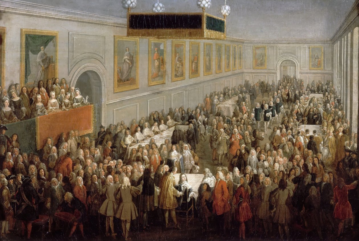 العيد بعد تتويج لويس الخامس عشر في قصر Archiepiscopal في ريمس ، 25 أكتوبر 17 بواسطة بيير دينيس الثاني مارتن