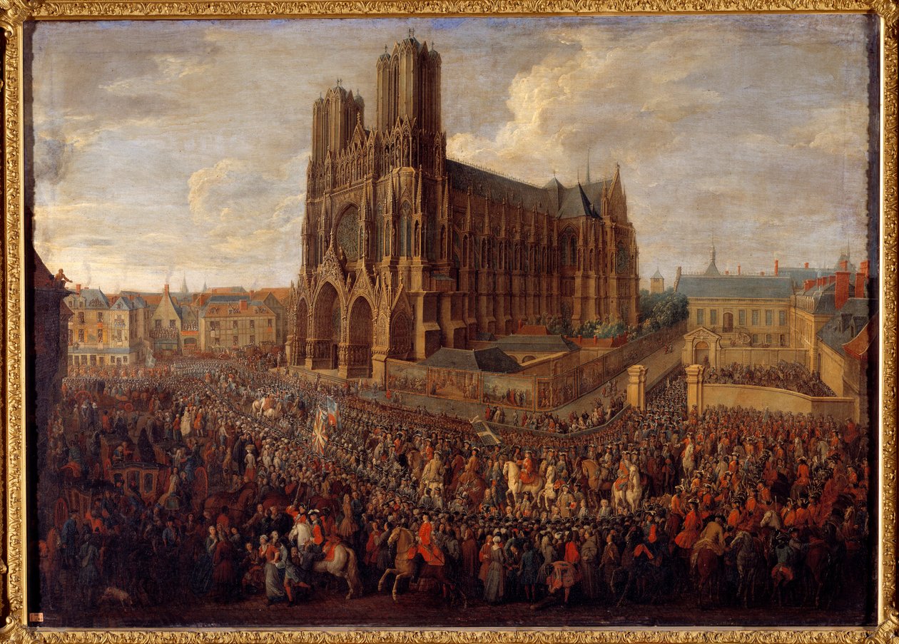 كافالكاد يقود لويس الخامس عشر إلى دير سانت ريمي أوف ريمس 26 أكتوبر 1722 لوحة بقلم بيير دينيس مارتن بواسطة بيير دينيس مارتن