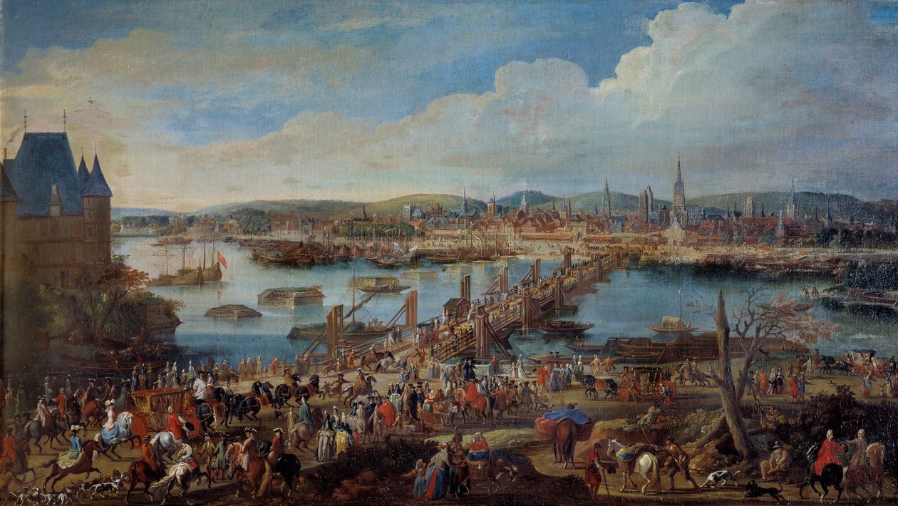 منظر لمدينة روان مأخوذ من Saint Sever Detail. رسم بيير دينيس مارتن (1663-1742) من القرن الثامن عشر. 0،78 × 1،98 م متحف روان للفنون الجميلة بواسطة بيير دينيس مارتن