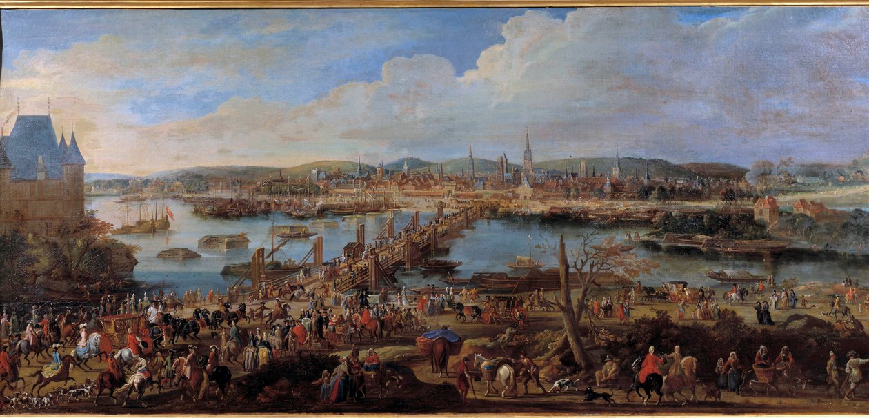 منظر لمدينة روان مأخوذ من لوحة سانت سيفر لبيير دينيس مارتن (1663-1742) شمس القرن الثامن عشر. 0،78 × 1،98 م متحف روان للفنون الجميلة بواسطة بيير دينيس مارتن