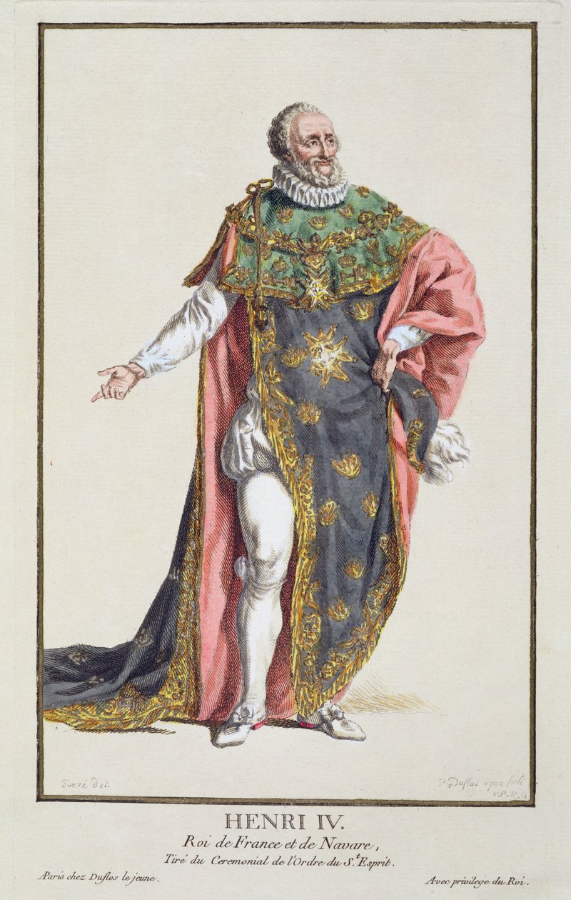 هنري الرابع (1553-1610) ملك فرنسا ، من `` Receuil des Estampes ، الذي يمثل الرتب و Dignites ، وفقًا لزي جميع الأمم الموجودة &39;&39; ، نشر 1780 (النقش اليدوي) بواسطة بيير دوفلوس