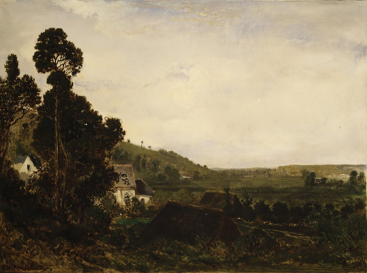 كنيسة قديمة في وادي ، كاليفورنيا. 1835. بواسطة بيير إتيان ثيودور روسو