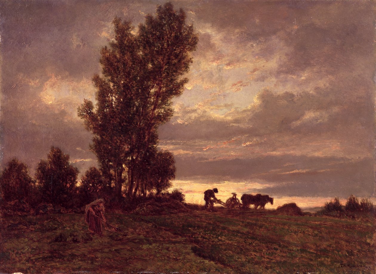 المناظر الطبيعية مع Plowman بواسطة بيير إتيان ثيودور روسو