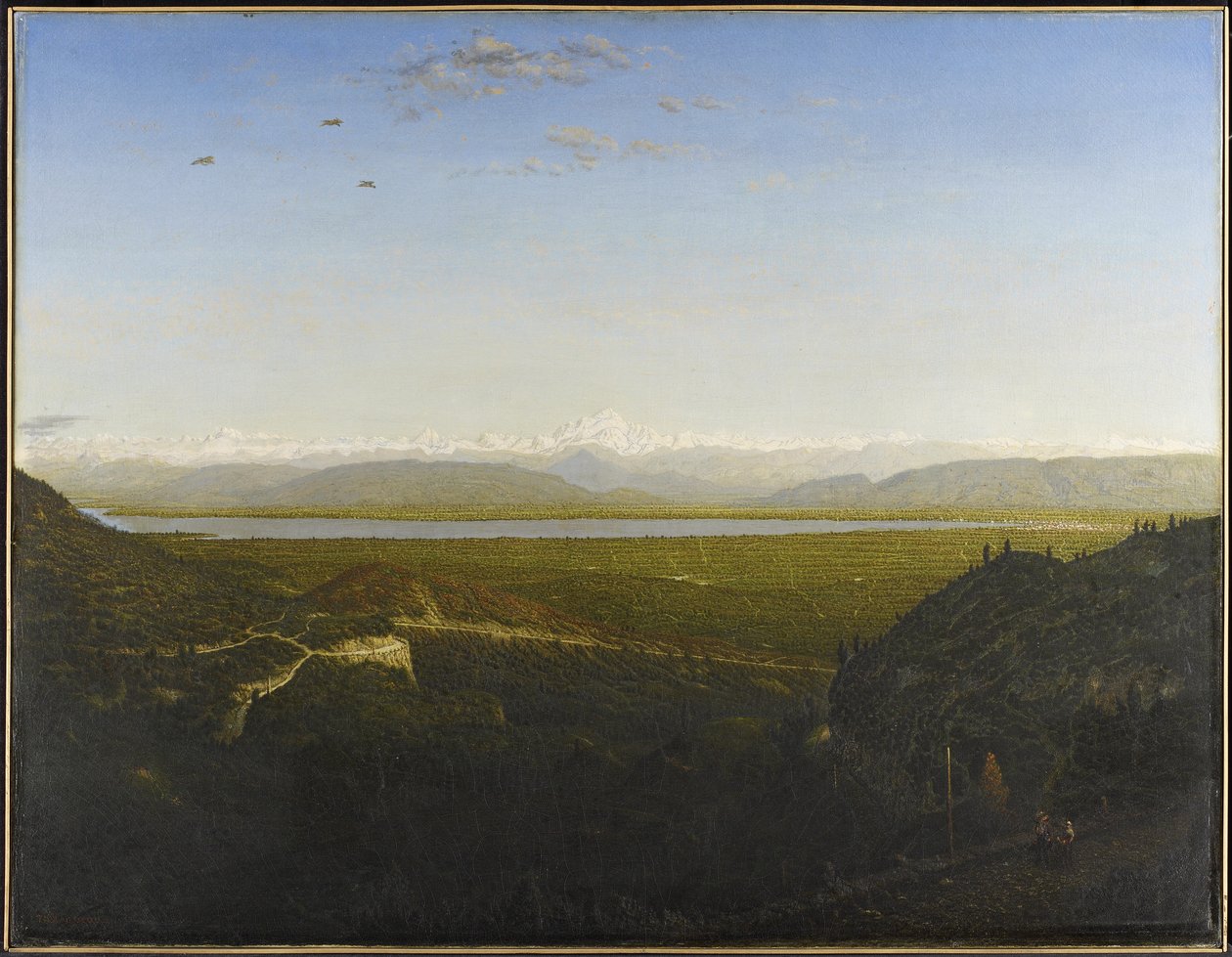 منظر لمونت بلانك ، انظر من La Faucille ، حوالي عام 1865 (زيت على قماش) بواسطة بيير إتيان ثيودور روسو