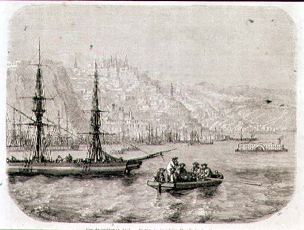 منظر كيبيك في ستينيات القرن التاسع عشر ، نقش بواسطة Laly (نقش) بواسطة بيير يوجين (بعد) Grandsire