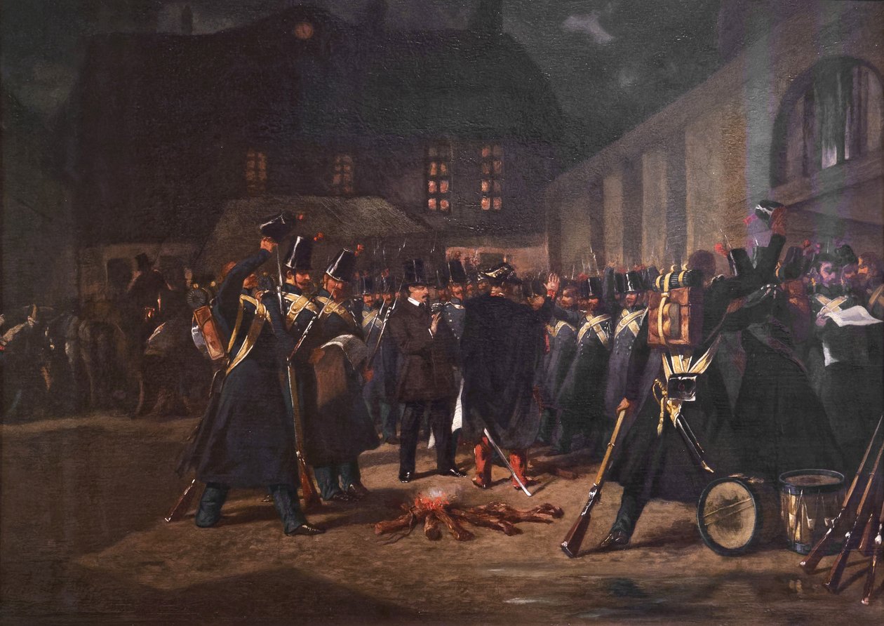 تجمع الحرس الوطني أثناء انقلاب 2 ديسمبر 1851 بواسطة بيير يوجين لاكوست