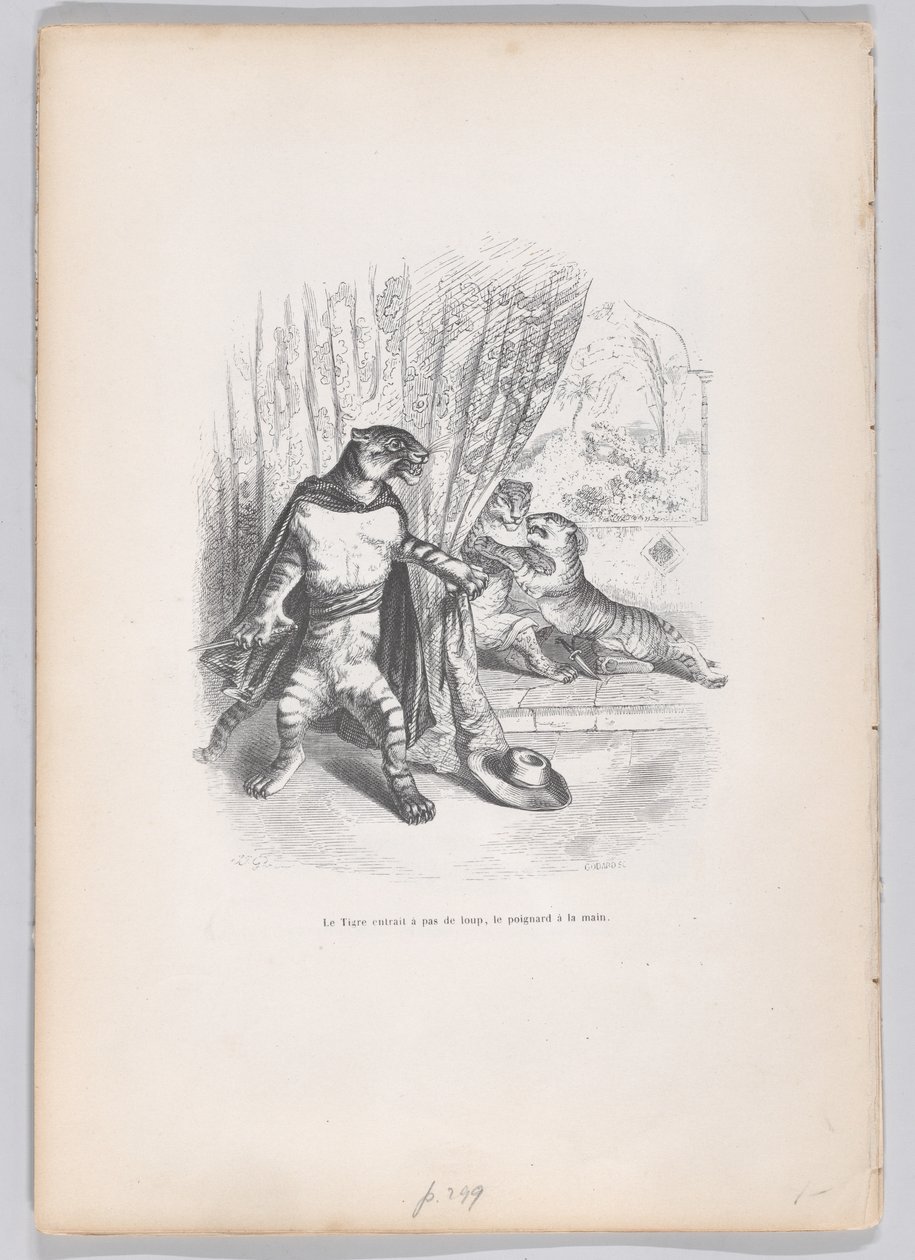دخل النمر خلسة ، والخنجر في يده من مشاهد من الجندي ا ... ، كاليفورنيا. 1837-47. بواسطة بيير فرانسوا جودار