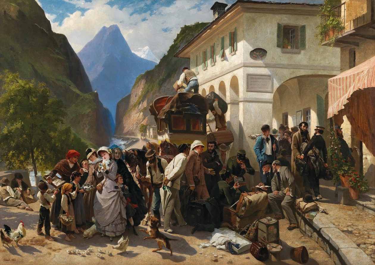 الجمارك في Simplon ، 1880. بواسطة بيير فرانسوا يوجين جيرود