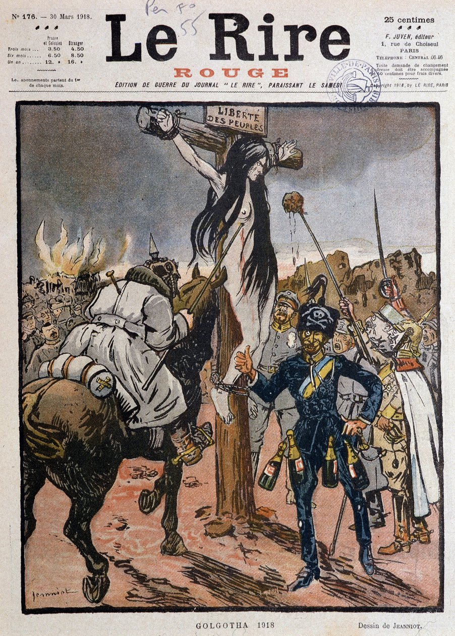 حرية الشعوب المصلوبة ("الجلجثة 1918") - بقلم جينيوت ، في "" Le Lire Rouge "" "بتاريخ 30/03/1918 (نقش) بواسطة بيير جورج جينيوت