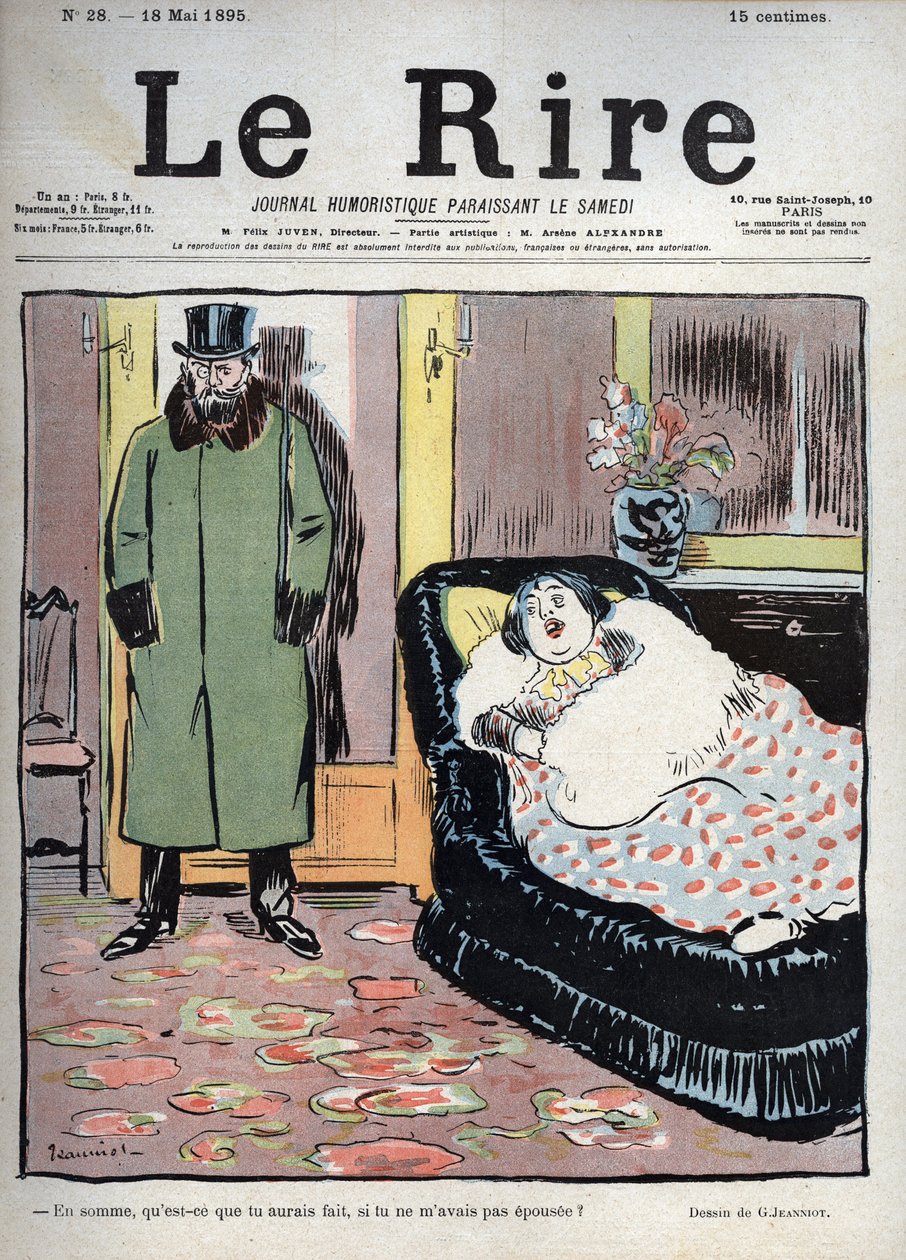 ماذا كنت ستفعل لو لم تتزوجني؟ - رسم بيير جورج جينيوت (1848-1934) لـ "Le Rire" في 218 مايو 1895 بواسطة بيير جورج جينيوت