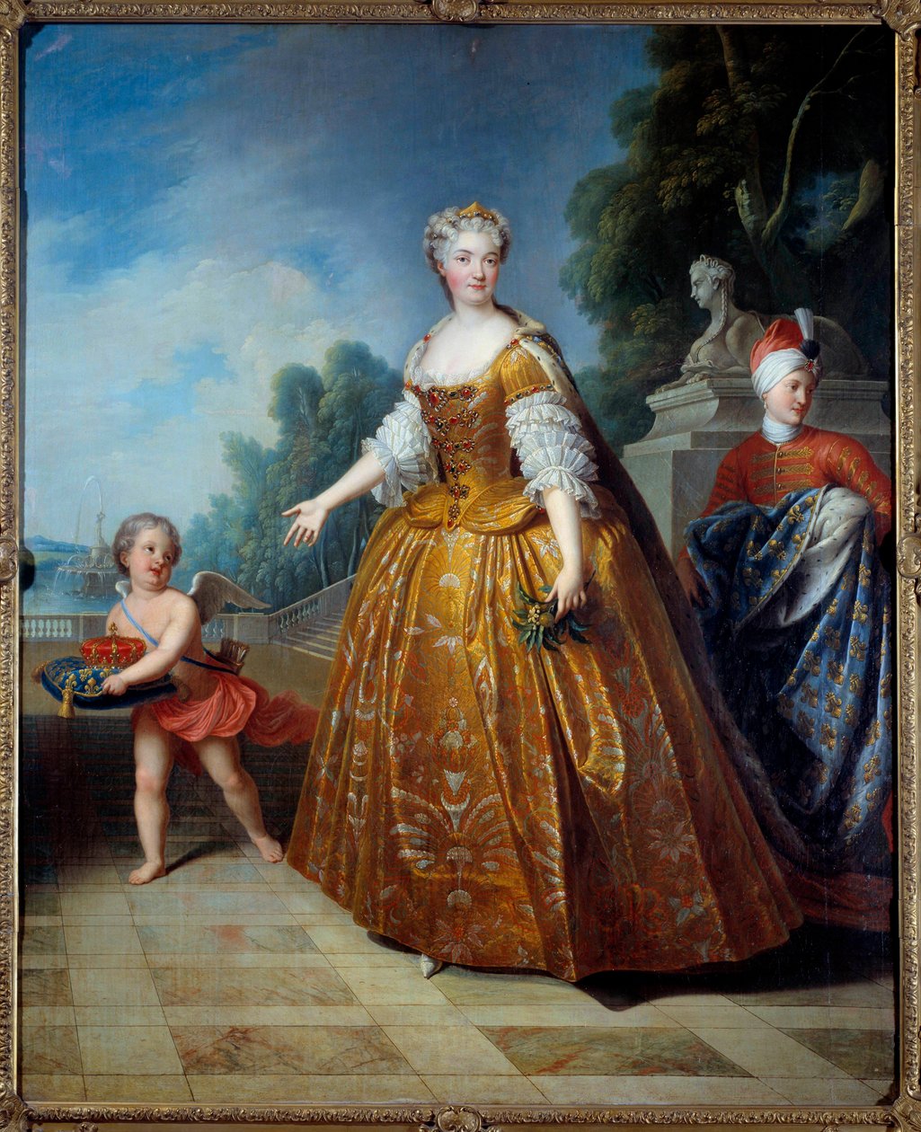 صورة بالحجم الكامل لماري ليسزينسكا (ليسزينسكا) (1703-1768) ملكة فرنسا لوحة بيير جوبيرت (1662-1744) 1726 نانسي ، متحف تاريخي لورين - صورة كاملة لماري ليسزينسكا (ليسزينسكا ، ليتزينسكا) (1703-1768 ) ملكة فرنسا. خبز بواسطة بيير جوبيرت